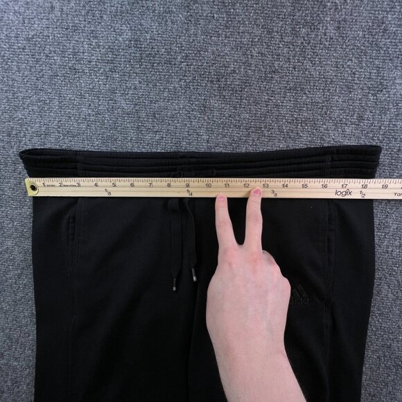 Adidas Sweatpants Womens Medium Joggers Lounge Drawstring Athletic Black Fleece - Picture 15 of 16